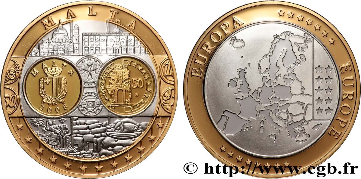 V REPUBLIC Médaille, Europe, Malte MS