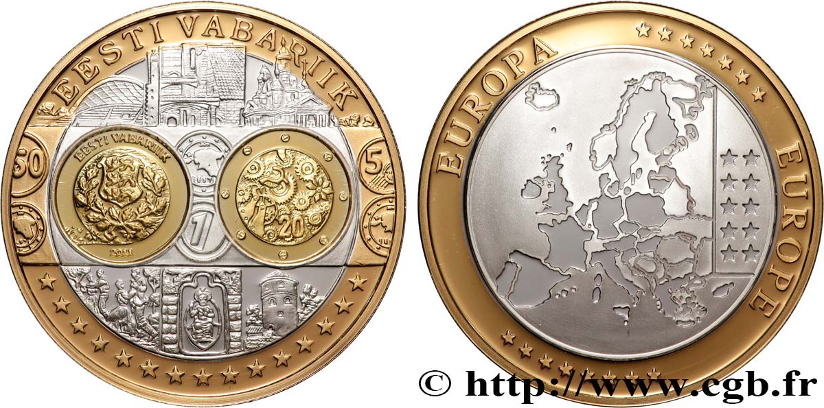 QUINTA REPUBLICA FRANCESA Médaille, Europe, Estonie SC