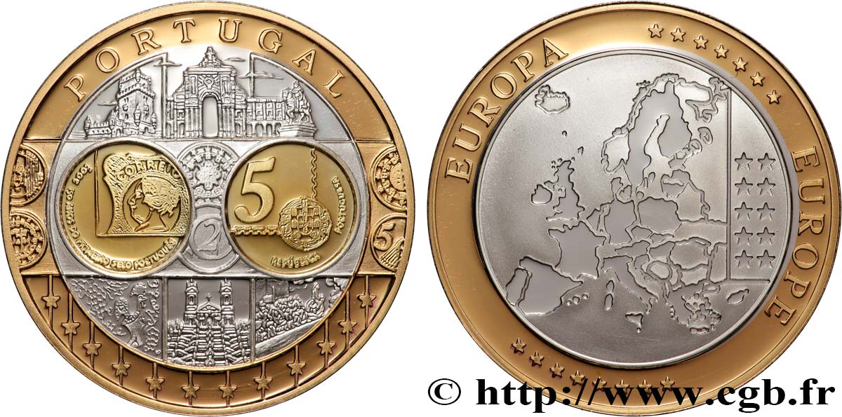 CINQUIÈME RÉPUBLIQUE Médaille, Europe, Portugal SPL