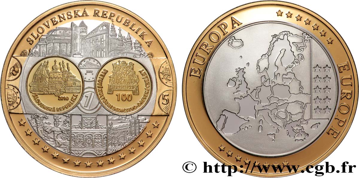 FUNFTE FRANZOSISCHE REPUBLIK Médaille, Europe, Slovaquie fST