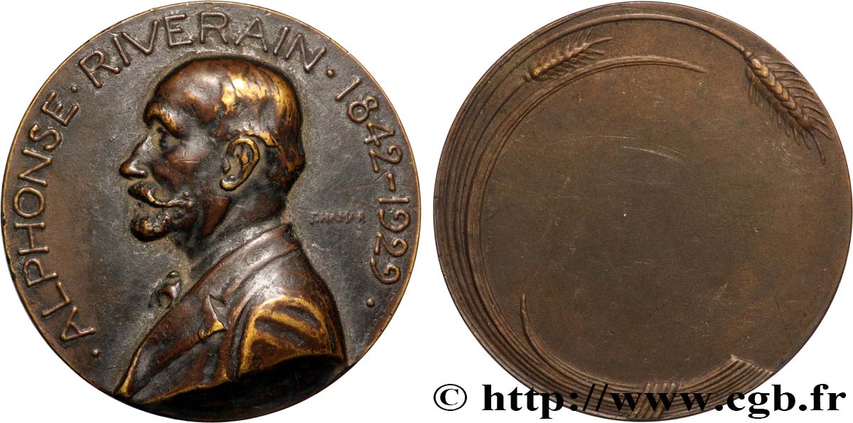 TROISIÈME RÉPUBLIQUE Médaille, Alphonse Riverain TTB