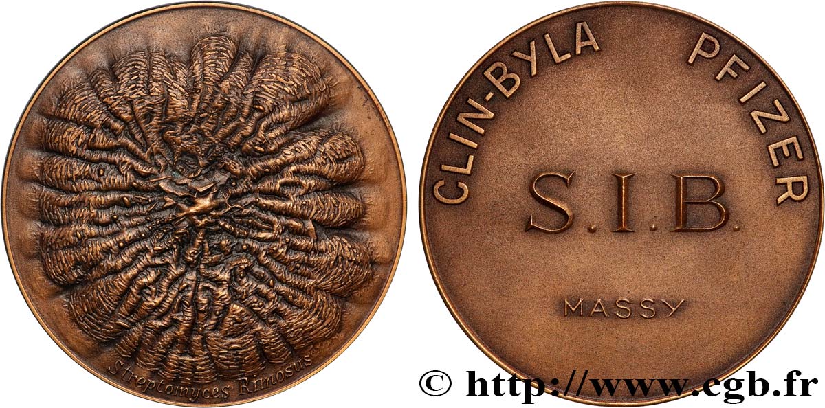 SCIENCES & SCIENTIFIQUES Médaille, Streptomyces rimosus SPL