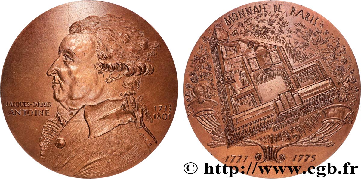 MONUMENTS ET HISTOIRE Médaille, Jacques-Denis Antoine et la Monnaie de Paris SUP