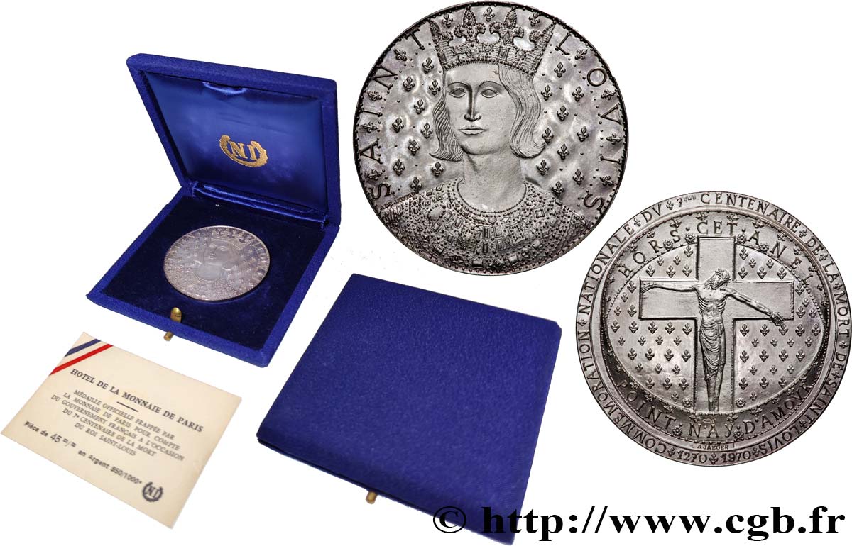 LOUIS IX DIT  SAINT LOUIS  Médaille, 700 ans de la mort de Saint-Louis SUP