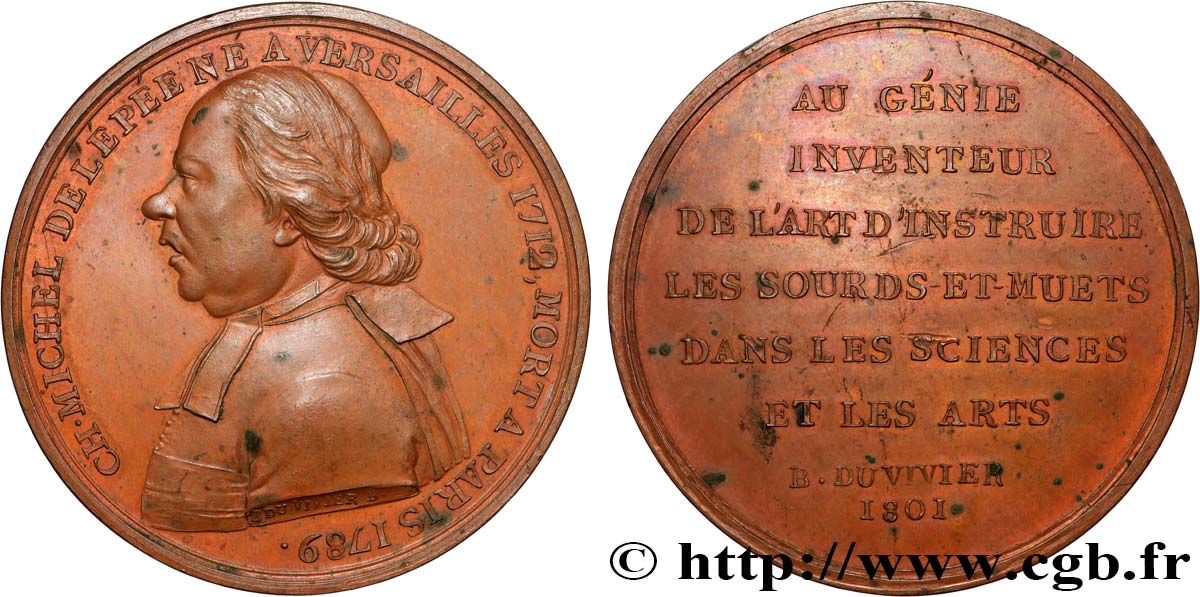 CONSULAT Médaille, Charles-Michel de L Épée AU