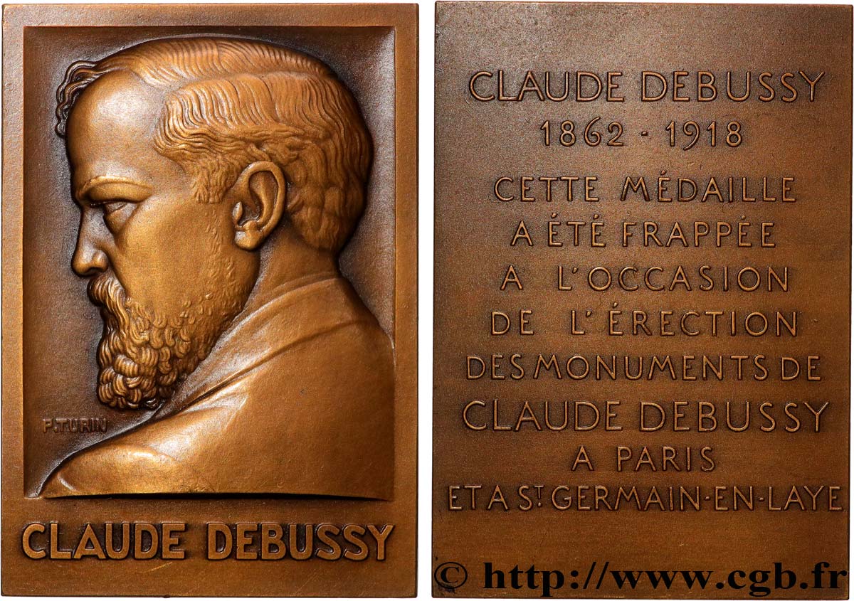 TROISIÈME RÉPUBLIQUE Plaquette, Claude Debussy SUP/TTB+