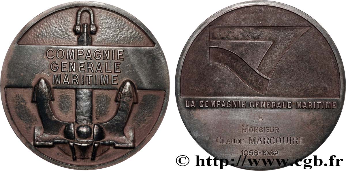 FUNFTE FRANZOSISCHE REPUBLIK Médaille, Compagnie générale maritime fVZ