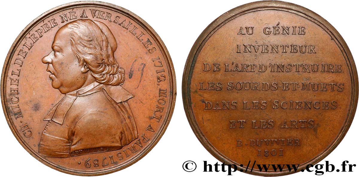 CONSOLATO Médaille, Charles-Michel de L Épée q.SPL