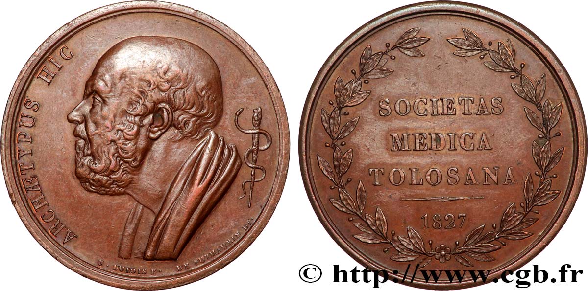 MEDICINE - MEDICAL SOCIETIES - DOCTORS Médaille Société de médecine de Toulouse, refrappe AU