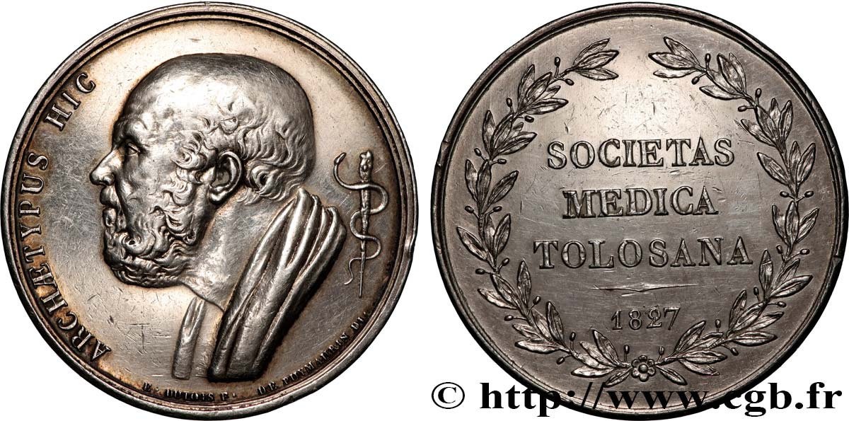 MEDICINE - MEDICAL SOCIETIES - DOCTORS Médaille, Société de médecine de Toulouse, refrappe AU