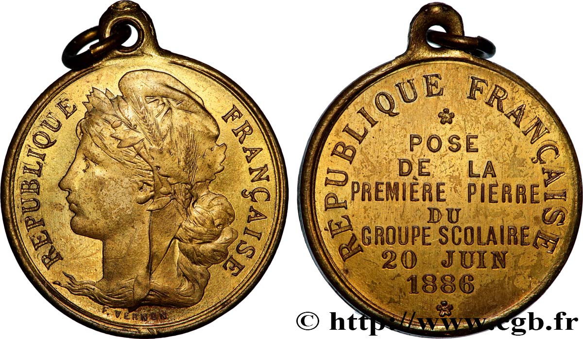 DRITTE FRANZOSISCHE REPUBLIK Médaille, Pose de la première pierre fVZ