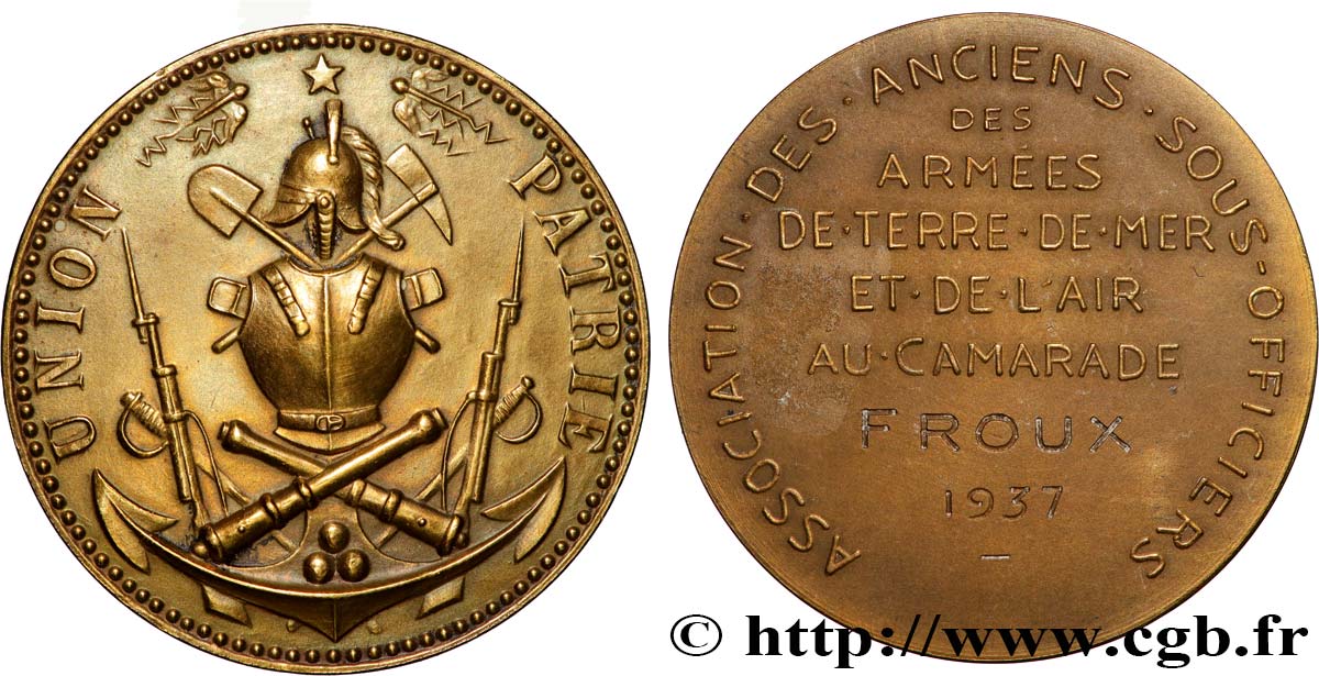 III REPUBLIC Médaille, Association des anciens sous-officiers  AU
