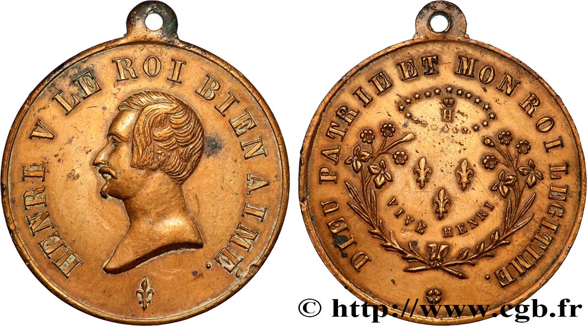 HENRY V COUNT OF CHAMBORD Médaille, Henri V XF