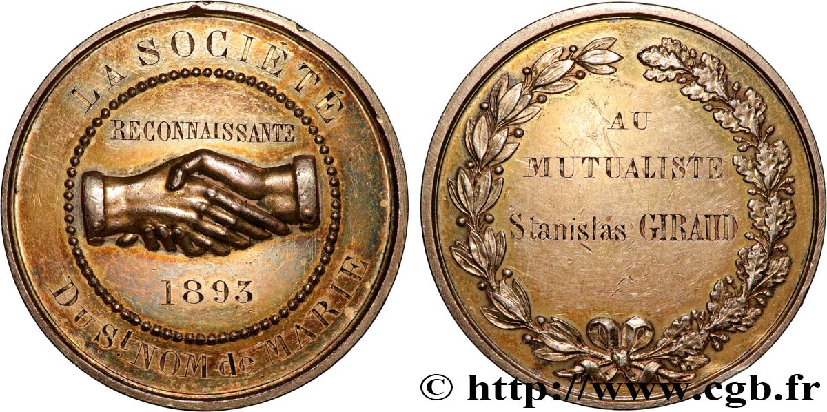 ASSURANCES Médaille, Société du Saint nom de Maris XF