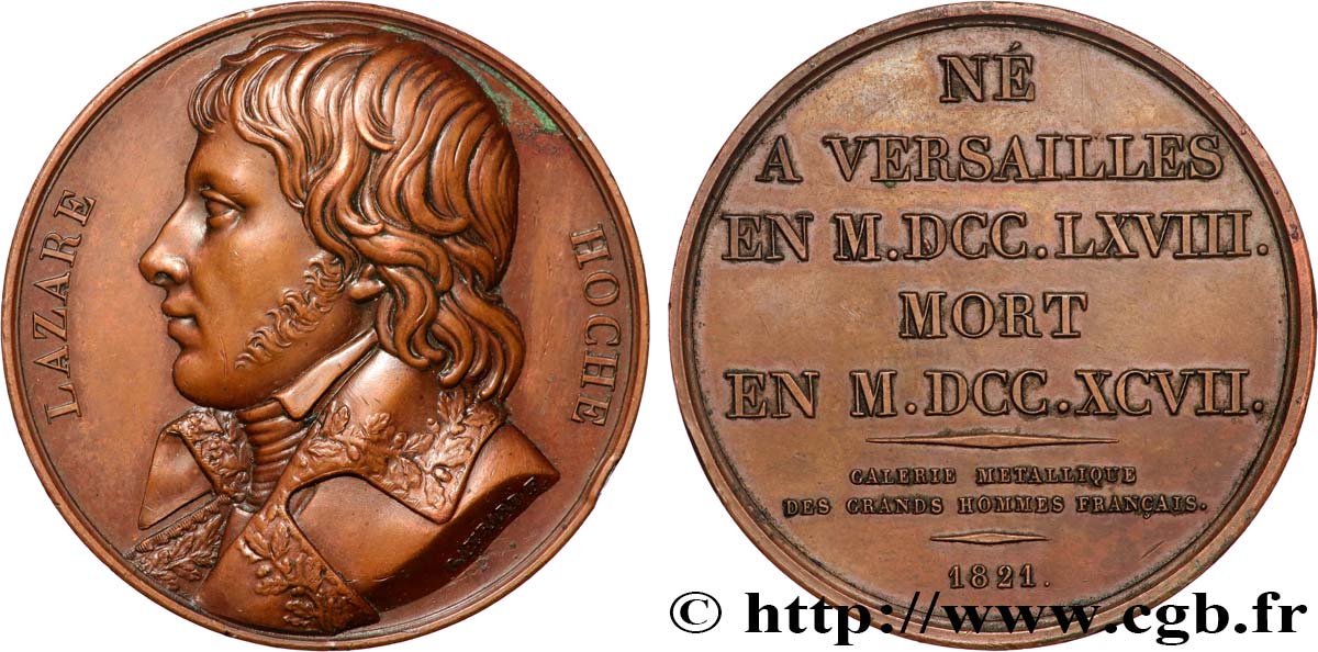 METALLIC GALLERY OF THE GREAT MEN FRENCH Médaille, Louis Lazare Hoche AU