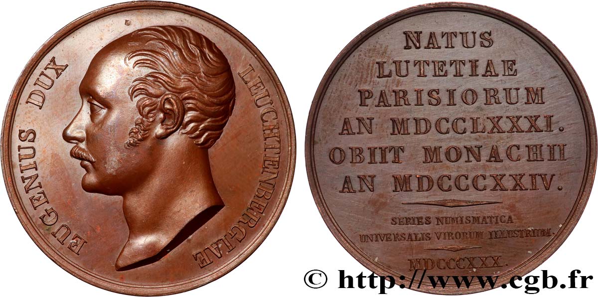 SÉRIE NUMISMATIQUE DES HOMMES ILLUSTRES Médaille, Eugène de Beauharnais SUP