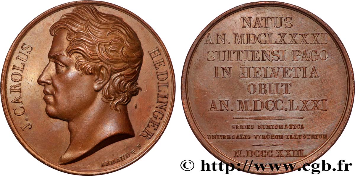 NUMISMATIC SERIES OF ILLUSTROUS MEN Médaille, Jean-Charles Hedlinger AU