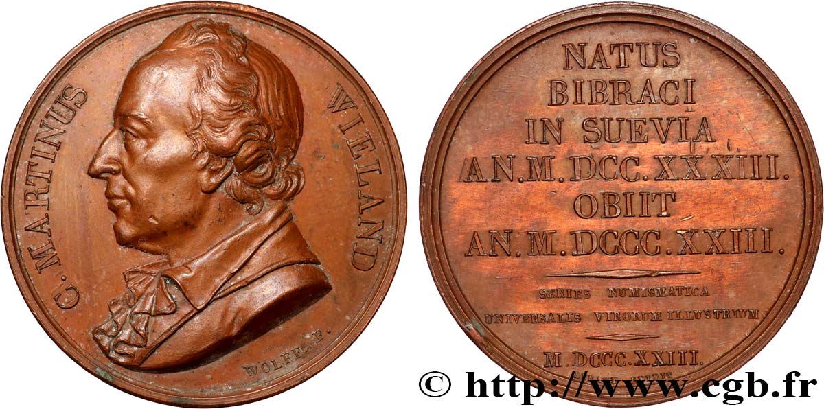 NUMISMATIC SERIES OF ILLUSTROUS MEN Médaille, Christoph Martin Wieland AU