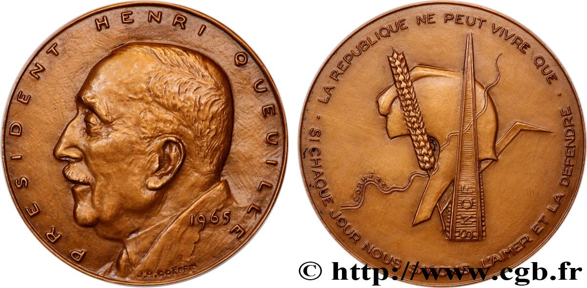 CINQUIÈME RÉPUBLIQUE Médaille, Président Henri Queuille SUP