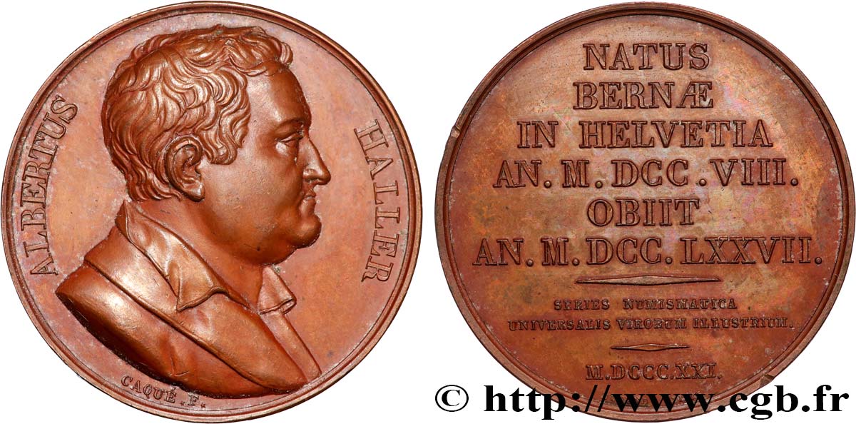 SÉRIE NUMISMATIQUE DES HOMMES ILLUSTRES Médaille, Albrecht von Haller AU