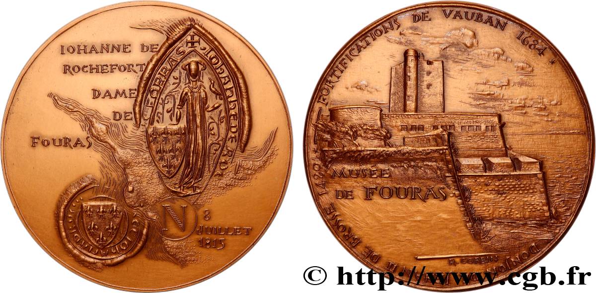 CINQUIÈME RÉPUBLIQUE Médaille, Musée de Fouras, Jeanne de Rochefort, dame de Fouras SUP