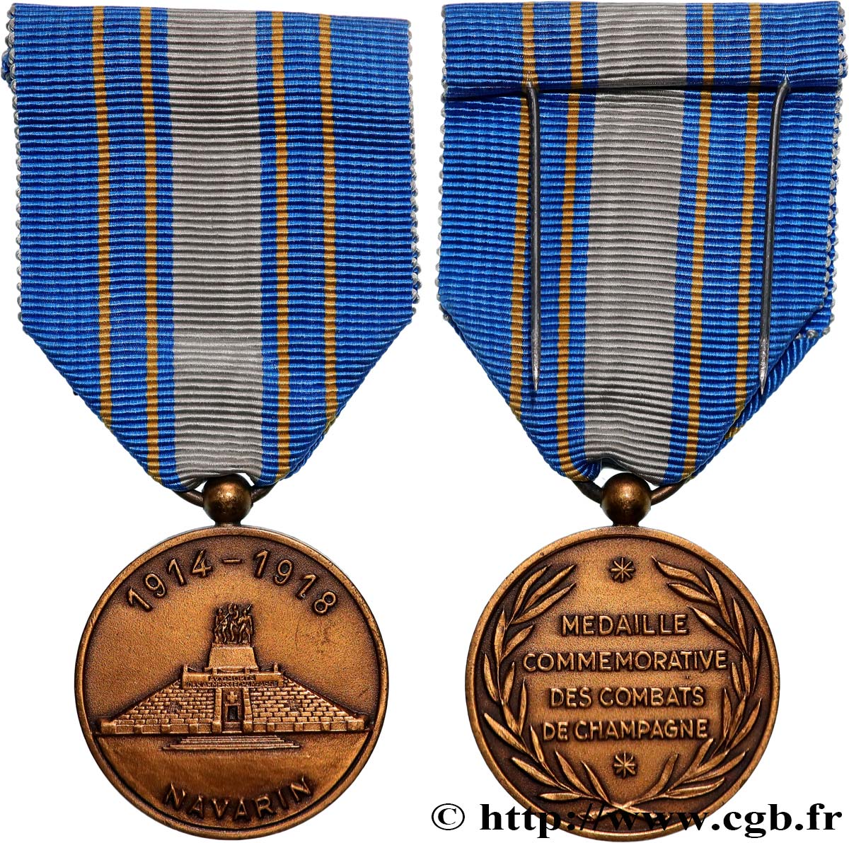 QUINTA REPUBBLICA FRANCESE Médaille commémorative des combats de Champagne SPL