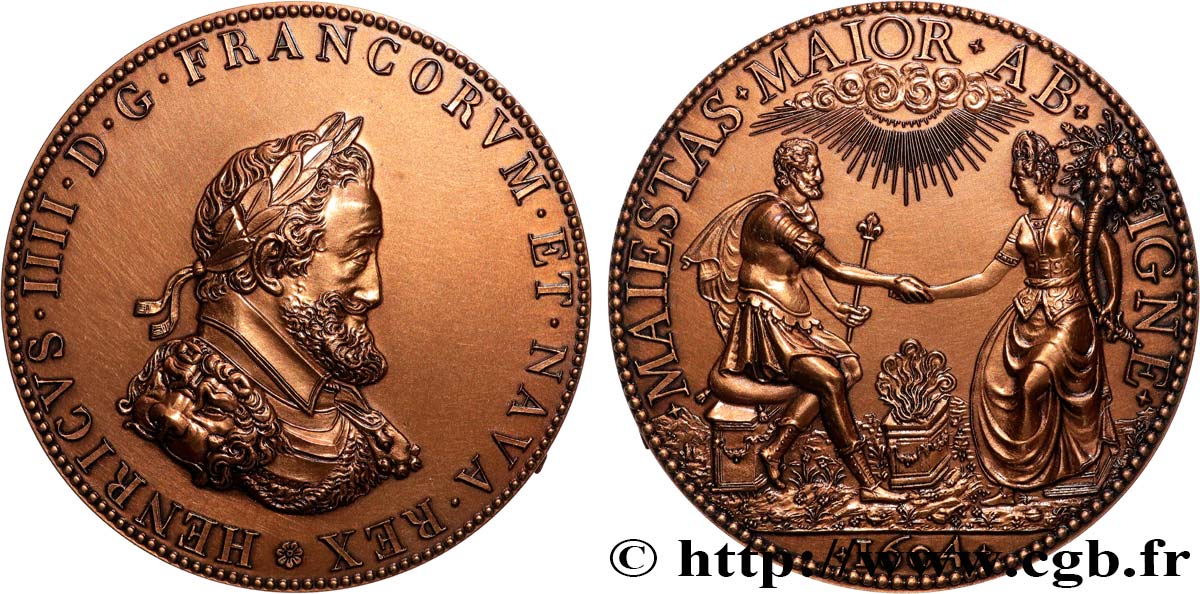 HENRY IV Médaille, Henri IV et Marie de Médicis, refrappe EBC