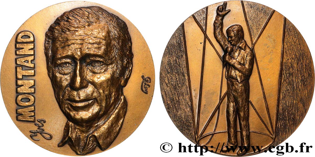 ARTISTS : MUSICIANS, PAINTERS, SCULPTORS Médaille, Yves Montand AU/AU