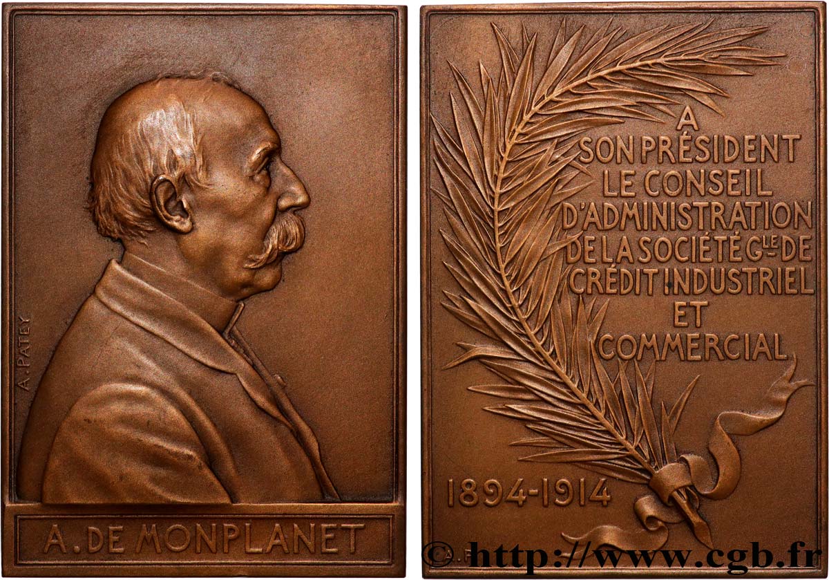 TROISIÈME RÉPUBLIQUE Plaquette, Albert Guillemin de Monplanet SUP