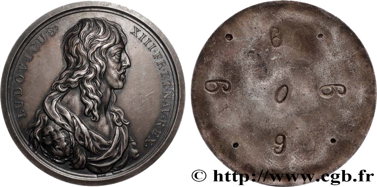 LOUIS XIII LE JUSTE Médaille, Louis XIII, tirage d’essai de l’avers TTB+