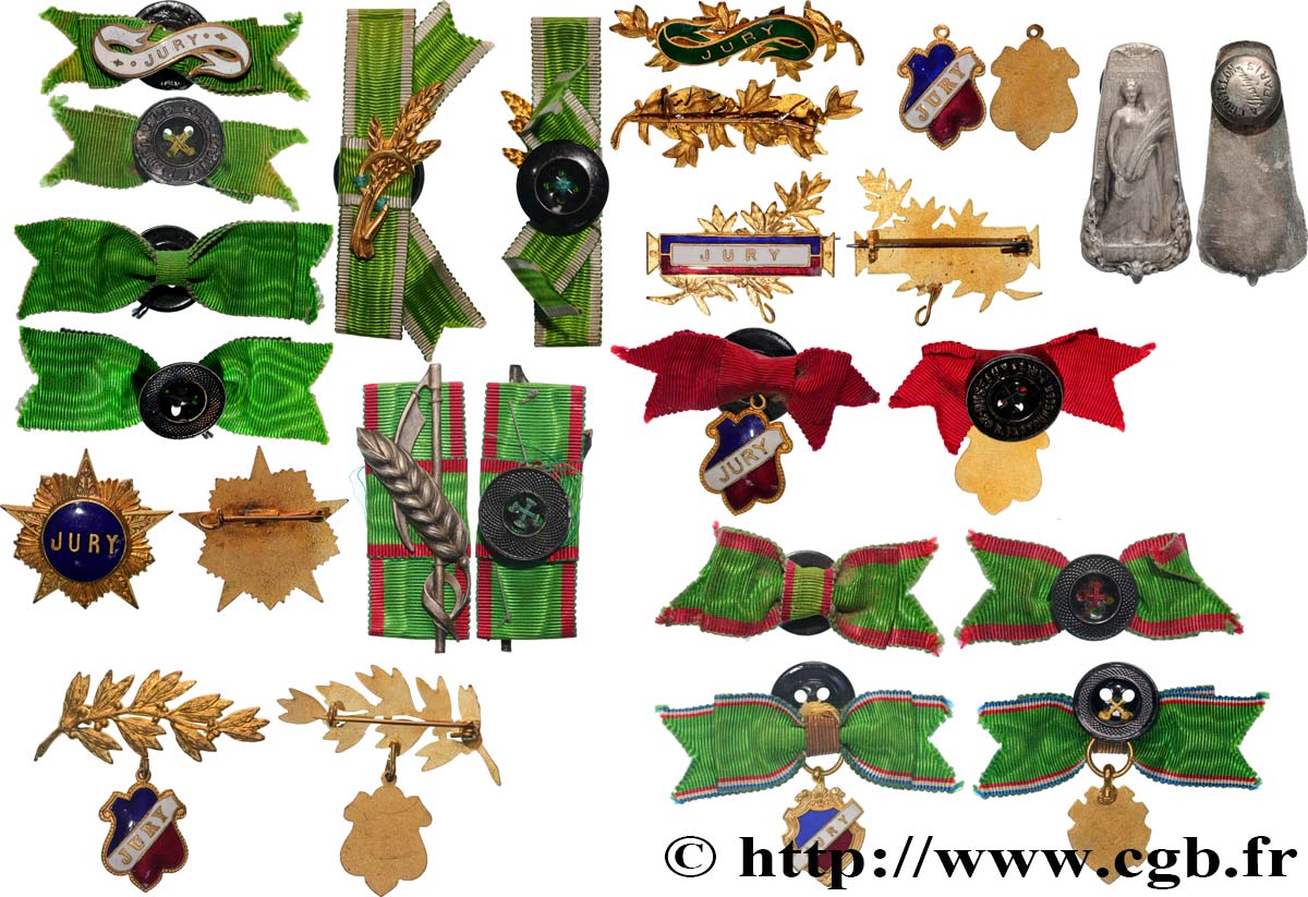 TROISIÈME RÉPUBLIQUE Lot de 13 insignes, Jury pour salon d’agriculture TTB+