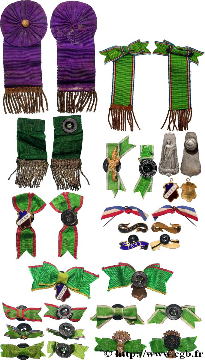 III REPUBLIC Lot de 16 insignes, Jury pour salon d’agriculture AU