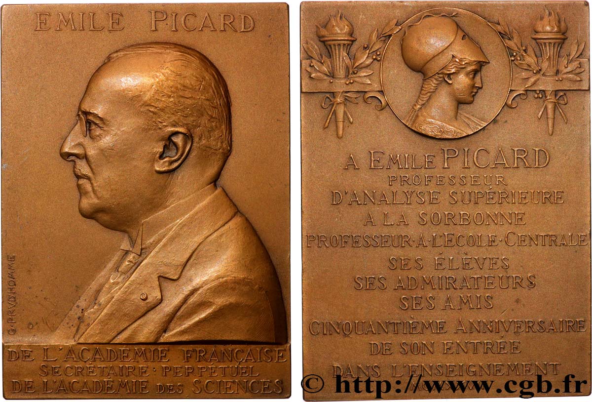 SCIENCES & SCIENTIFIQUES Plaque, Emile Picard fVZ