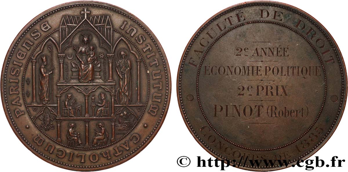 III REPUBLIC Médaille, Faculté de droit, Concours de Première année AU