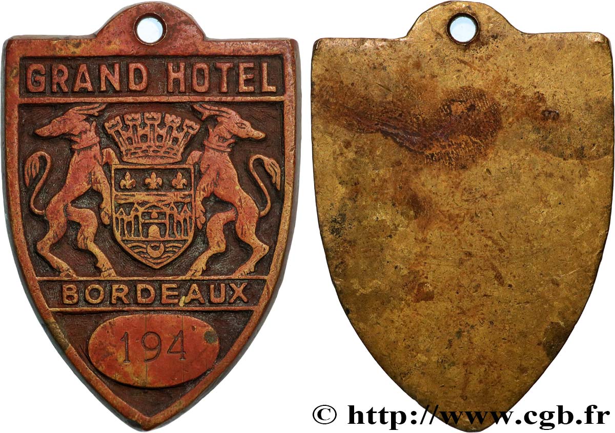 CINQUIÈME RÉPUBLIQUE Plaquette d’hôtel, Grand Hôtel TTB