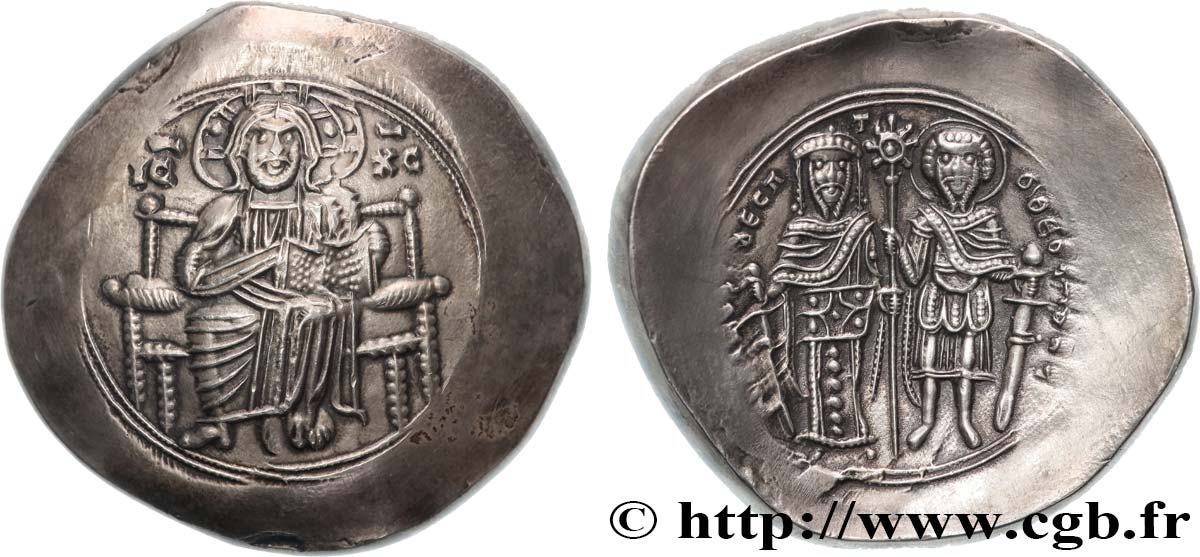 FUNFTE FRANZOSISCHE REPUBLIK Médaille, Reproduction d’une monnaie byzantine (Aspron trachy de Théodore Ier Lascaris) fVZ