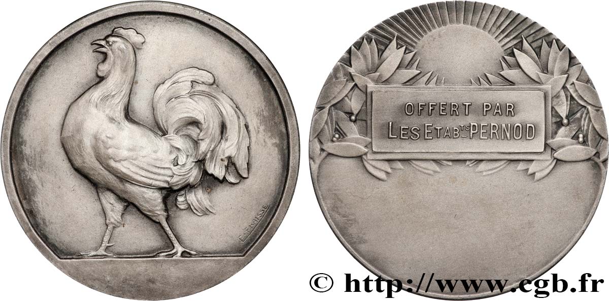 TROISIÈME RÉPUBLIQUE Médaille, Offert par les établissements Pernod TTB+