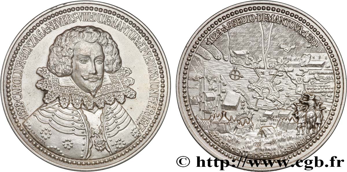 ARDENNES - PRINCIPAUTY OF ARCHES-CHARLEVILLE - CHARLES I OF GONZAGUE Médaille, Charles Ier de Gonzague, n°77 AU