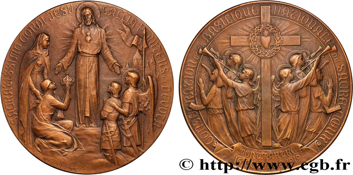 TERCERA REPUBLICA FRANCESA Médaille, Consécration de la Basilique du Sacré Coeur MBC+