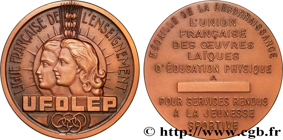 V REPUBLIC Médaille, Ligue française de l enseignement AU