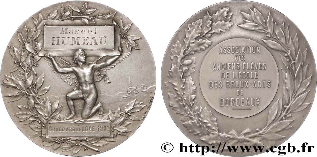 III REPUBLIC Médaille, Association des anciens élèves de l’école des Beaux-Arts AU