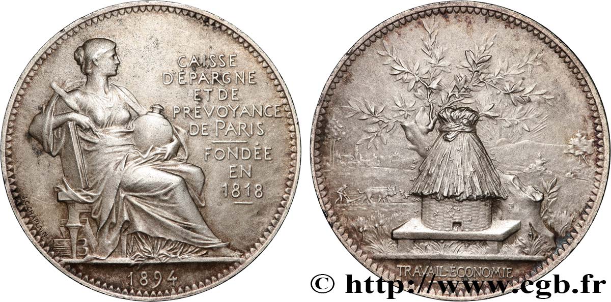 SAVINGS BANKS / CAISSES D ÉPARGNE Médaille, Caisse d’Épargne et de prévoyance de Paris XF