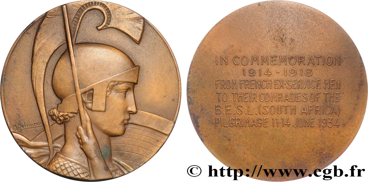 TERCERA REPUBLICA FRANCESA Médaille, Souvenir des anciens militaires français à leurs camarades du B. E. S. L. (Afrique du Sud) MBC+