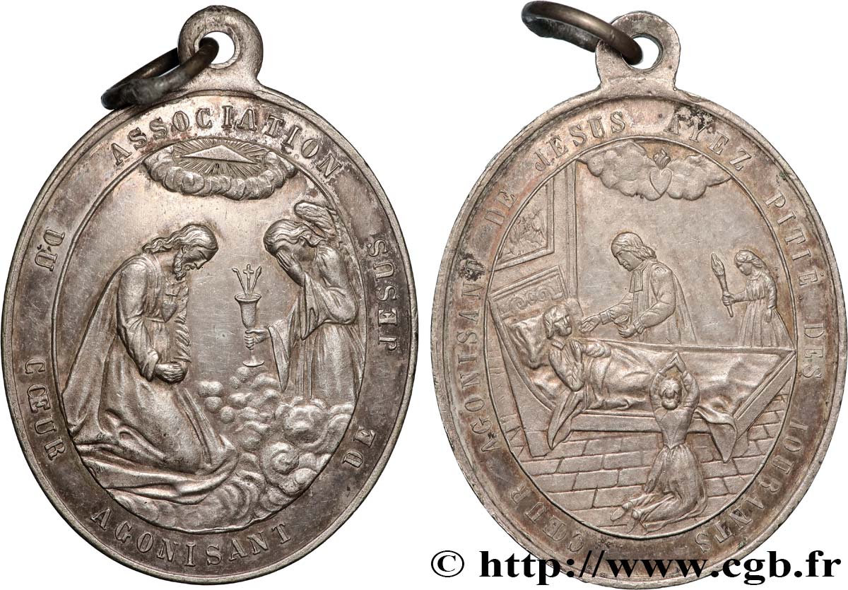 RELIGIOUS MEDALS Médaille, Association du coeur agonisant de Jésus XF