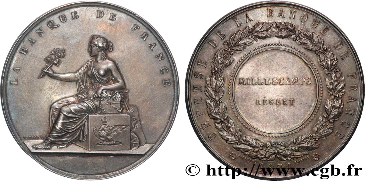 GUERRE DE 1870-1871 Médaille, Défense de la Banque de France XF/AU