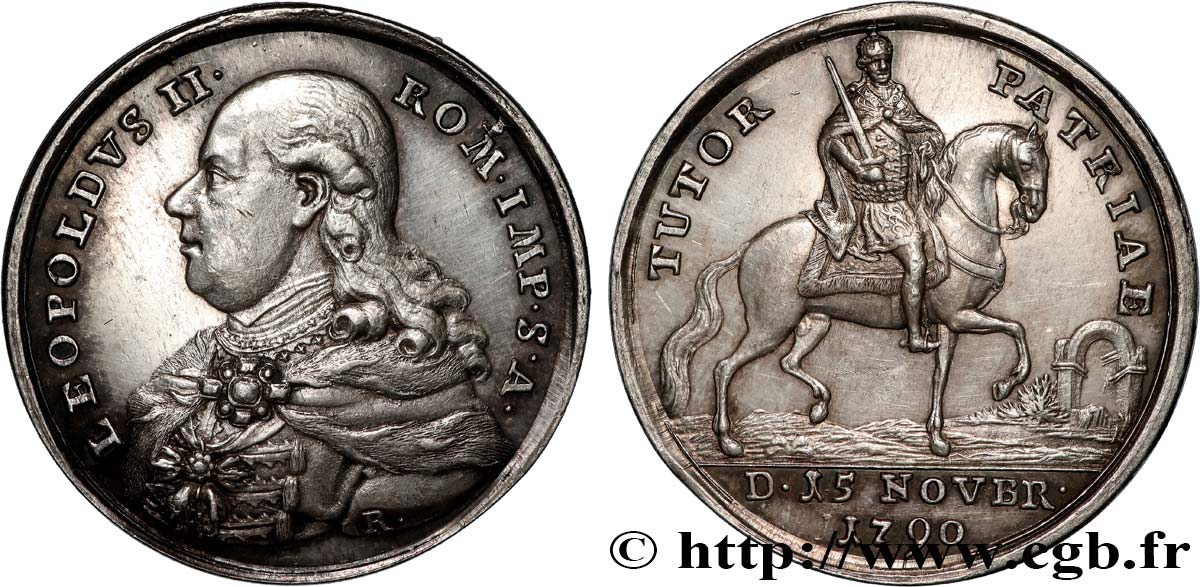 AUTRICHE - LEOPOLD II Medaille, Couronnement du roi de Hongrie à Bratislava TTB+