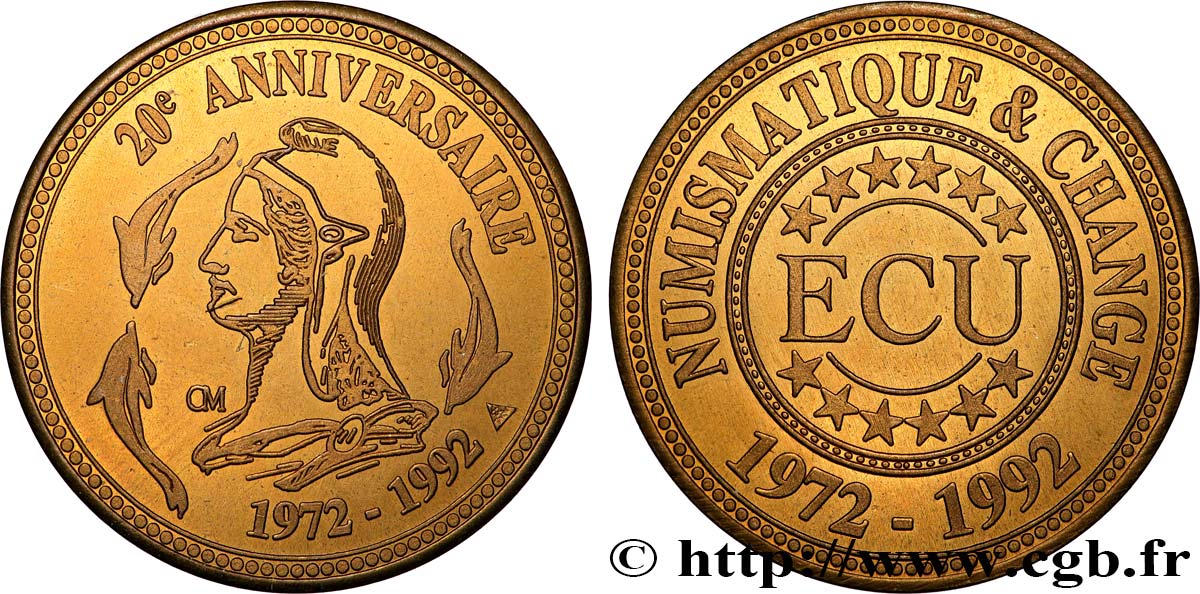 QUINTA REPUBLICA FRANCESA Médaille ECU, Numismatique & Change EBC