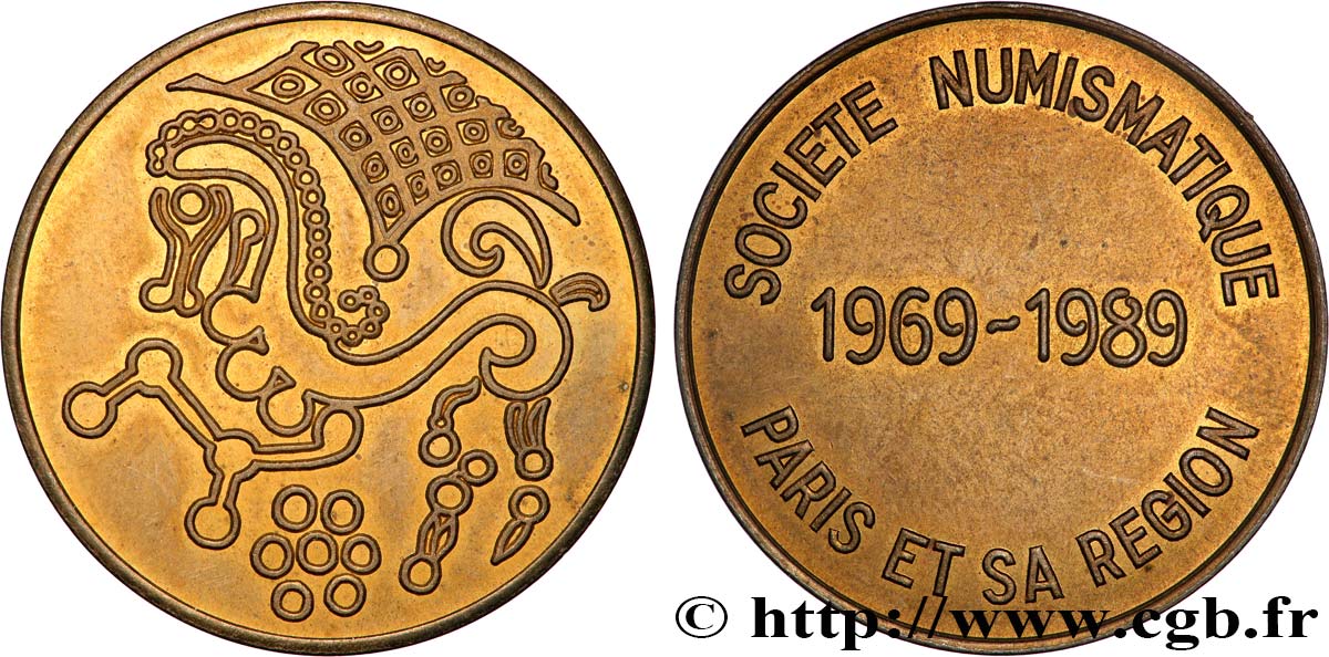 QUINTA REPUBLICA FRANCESA Médaille, Société numismatique de Paris-région MBC+