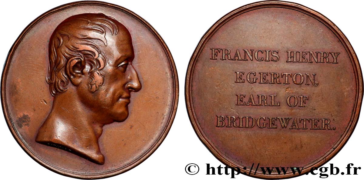 POLITICS AND POLITICIANS Médaille, Francis Henry Egerton XF