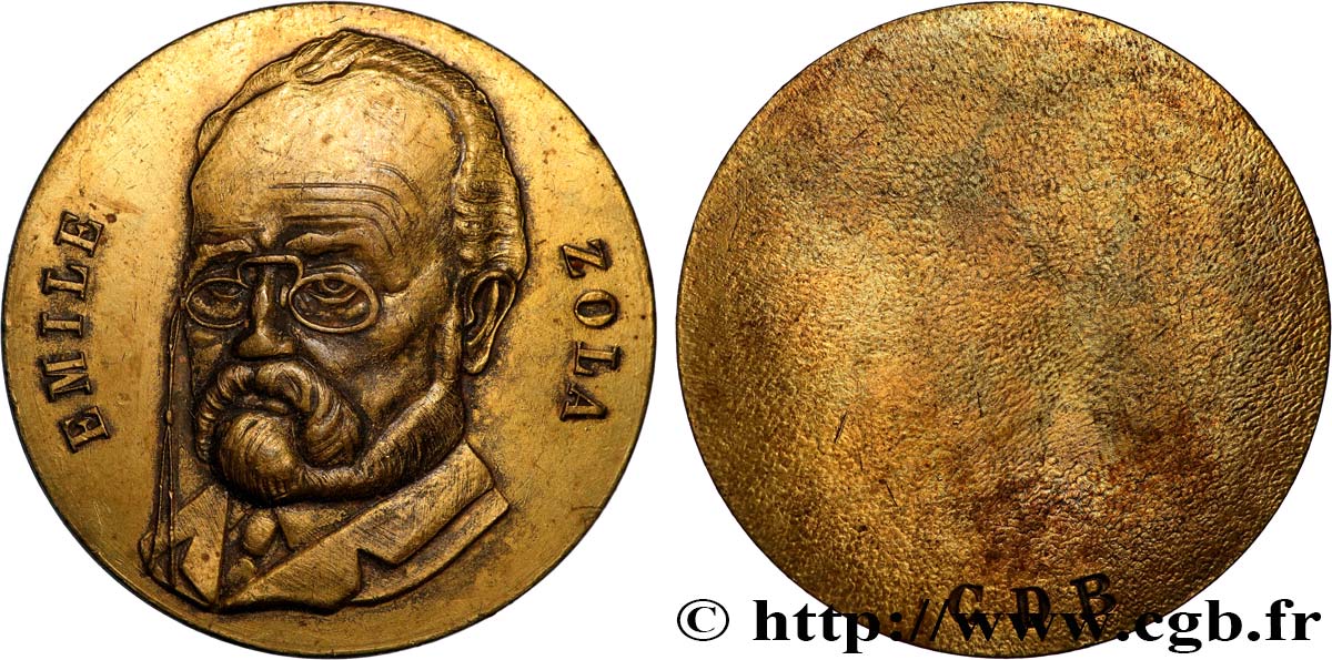 LITERATURE : WRITERS - POETS Médaille, Emile Zola, Cercle du bibliophile XF
